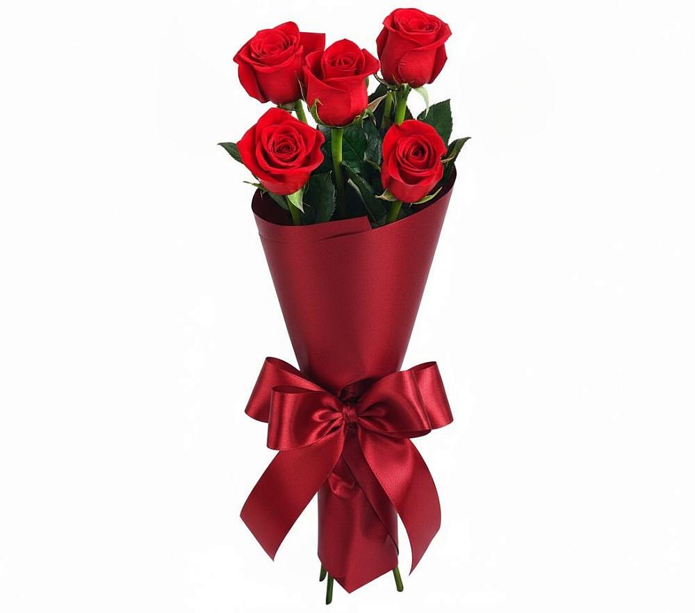 Букет 5 Красных роз Эдлесс Лав в Чаплыгине