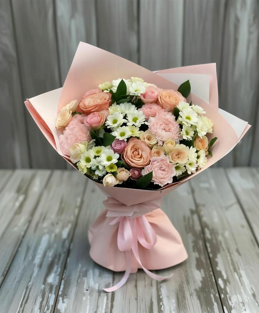 Букет цветов из: Гвоздики, Розы и Хризантемы в Чаплыгине