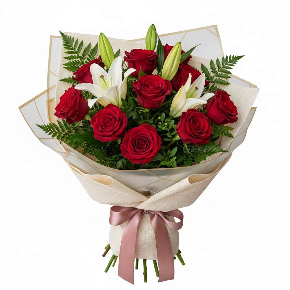 Букет цветов из: Лилии и Розы в Чаплыгине