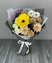 Букет цветов из:  Розы, Герберы и Хризантемы #REPLACE_PRED# Чаплыгине