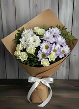 Букет цветов из:  Хризантемы и Розы в Чаплыгине