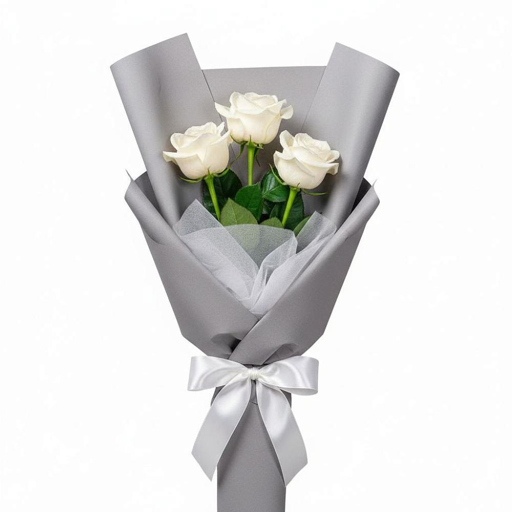 Букет 3 белые розы в Чаплыгине