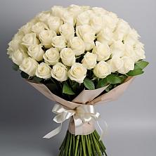 Букет 101 беля роза Белоснежка в Чаплыгине