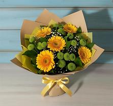 Букет цветов из:  Герберы и Хризантемы в Чаплыгине