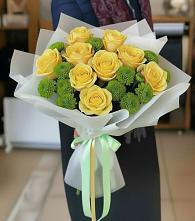 Букет цветов из:  Хризантемы и Розы #REPLACE_PRED# Чаплыгине