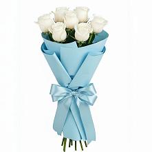 Букет 7 белых роз Проуд в Чаплыгине