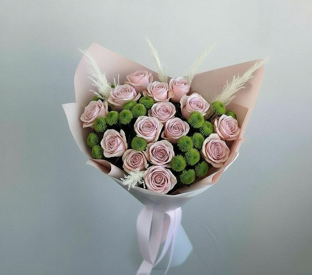 Букет цветов из: Розы и Хризантемы в Чаплыгине