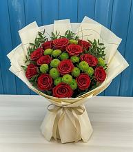 Букет цветов из:  Розы и Хризантемы в Чаплыгине