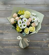 Букет цветов из:  Альстромерии, Розы и Хризантемы в Чаплыгине