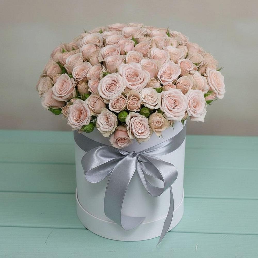 Цветочная композиция из Розы в шляпной коробке в Чаплыгине